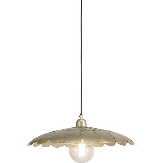 Płaska lampa wisząca mosiądz Petal 45cm